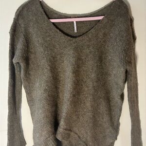 Free People V-Neck Sweater in Brown